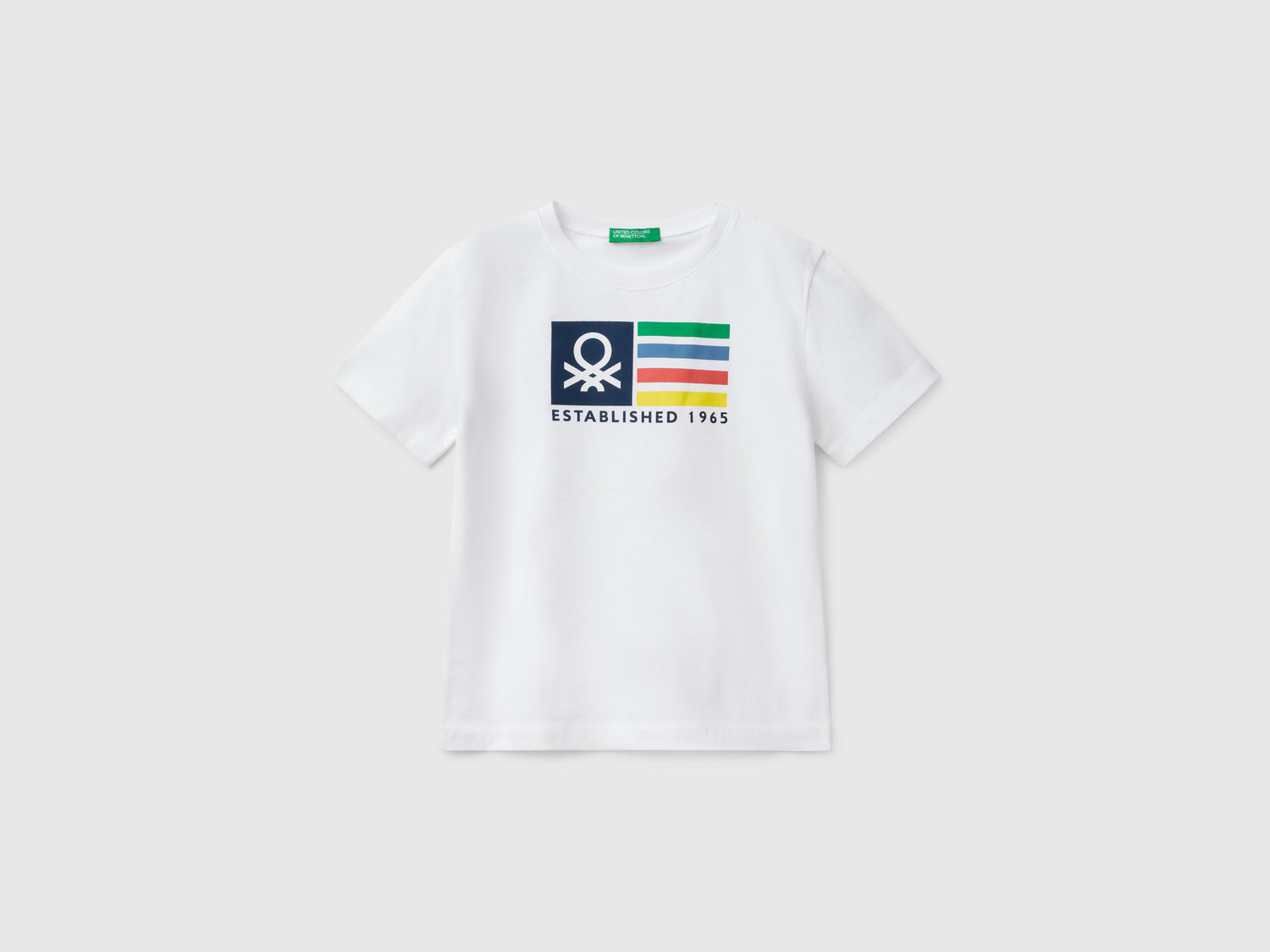 Maglietta con stampa logo da bimbo bianco | Benetton Outlet