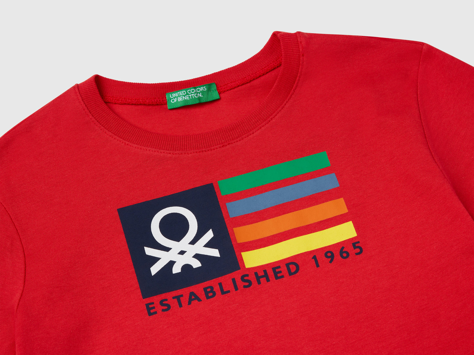 Maglietta con stampa logo da bimbo rosso 3 | Benetton Outlet