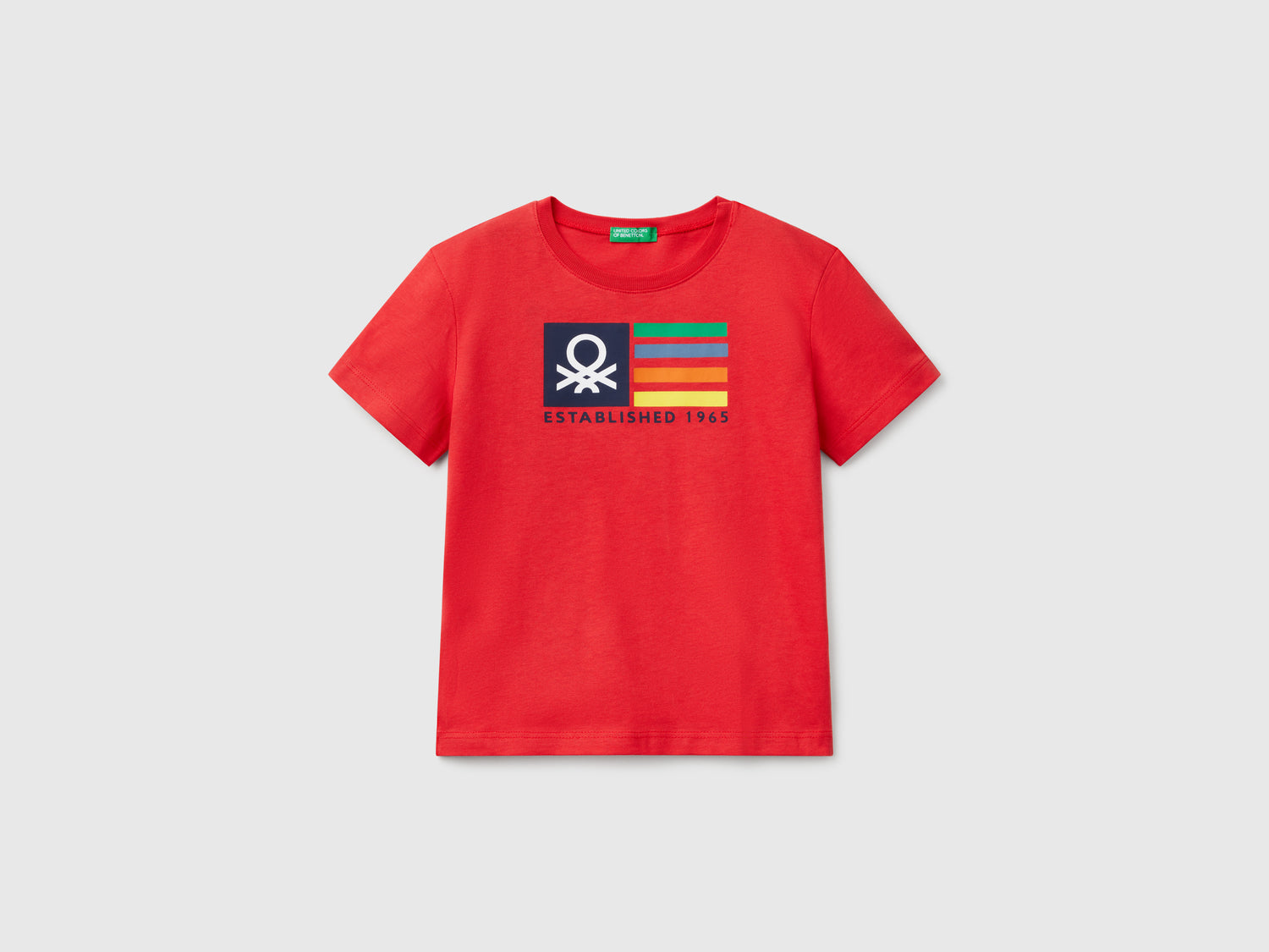 Maglietta con stampa logo da bimbo rosso | Benetton Outlet