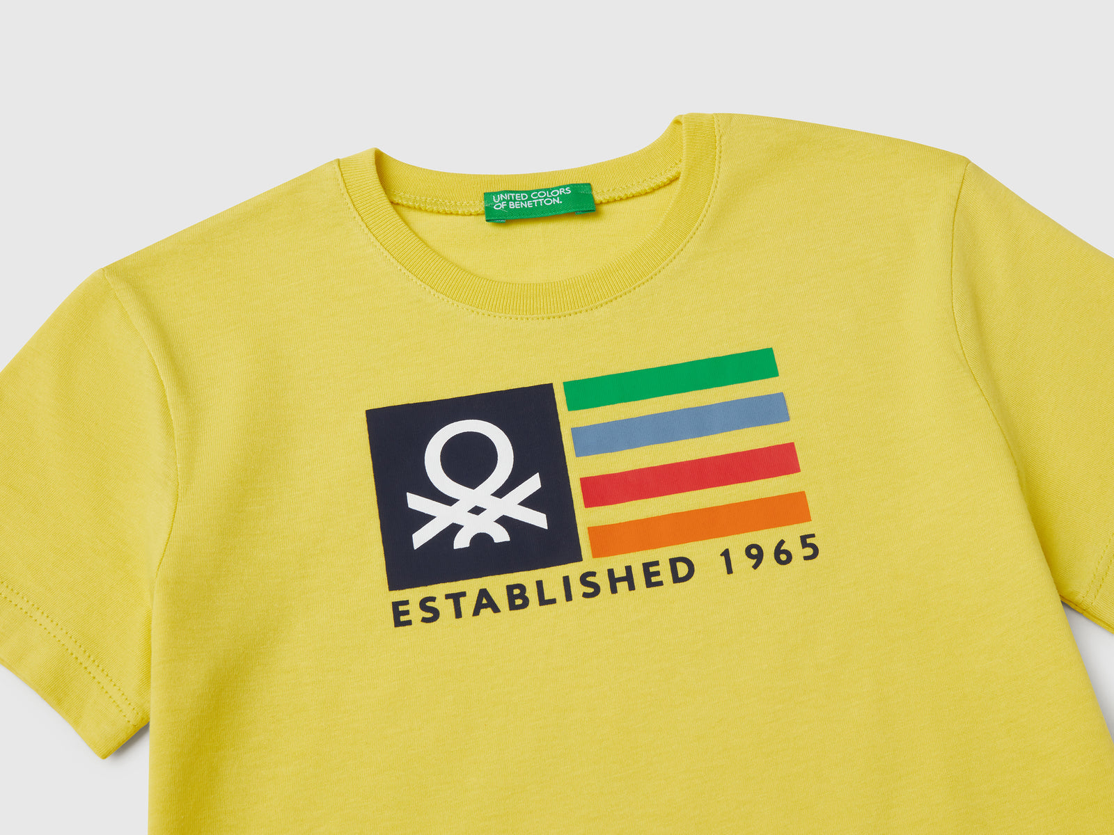 Maglietta con stampa logo da bimbo lime 3 | Benetton Outlet