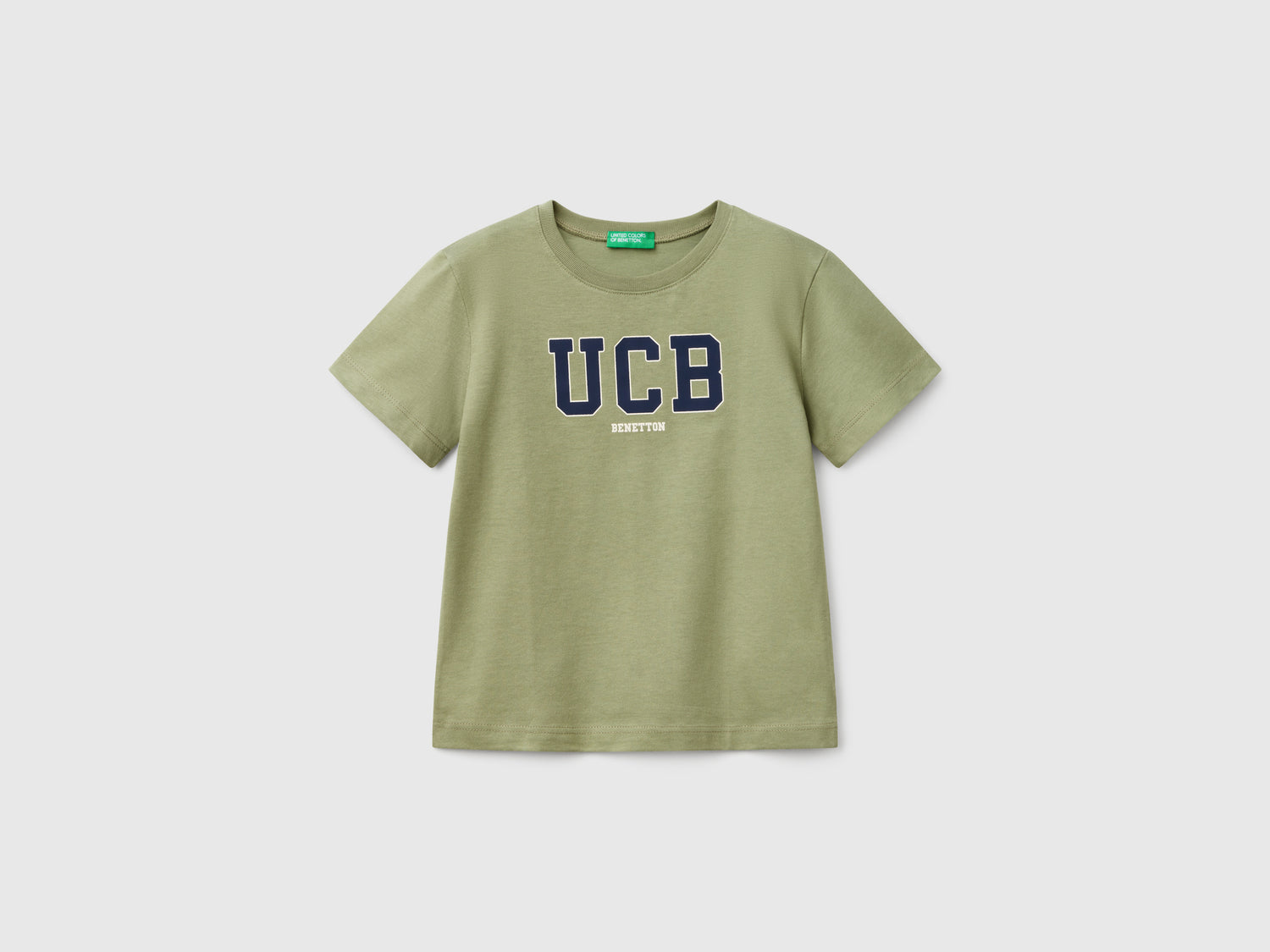 Maglietta con stampa logo da bimbo verde oliva | Benetton Outlet