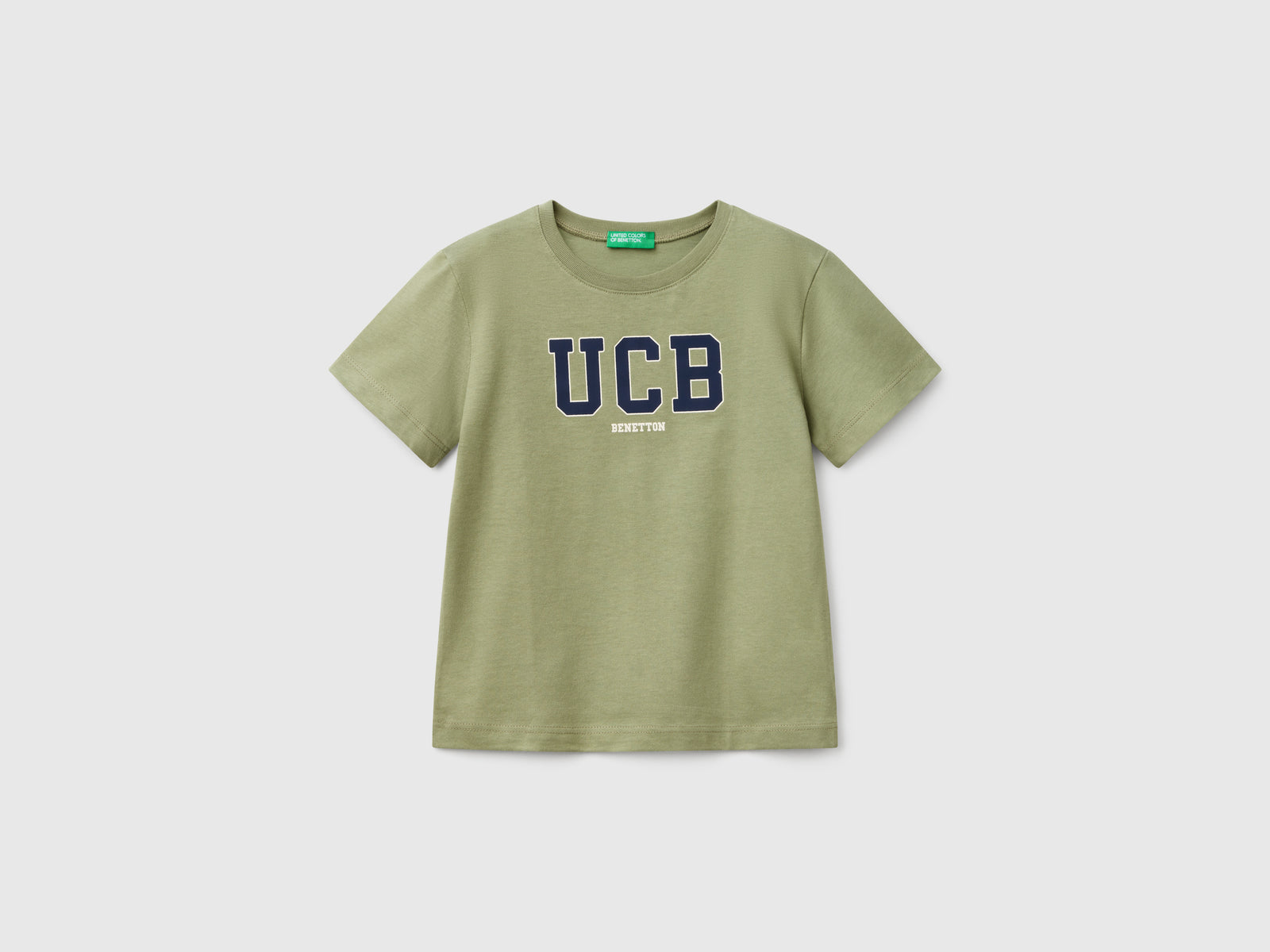 Maglietta con stampa logo da bimbo verde oliva | Benetton Outlet