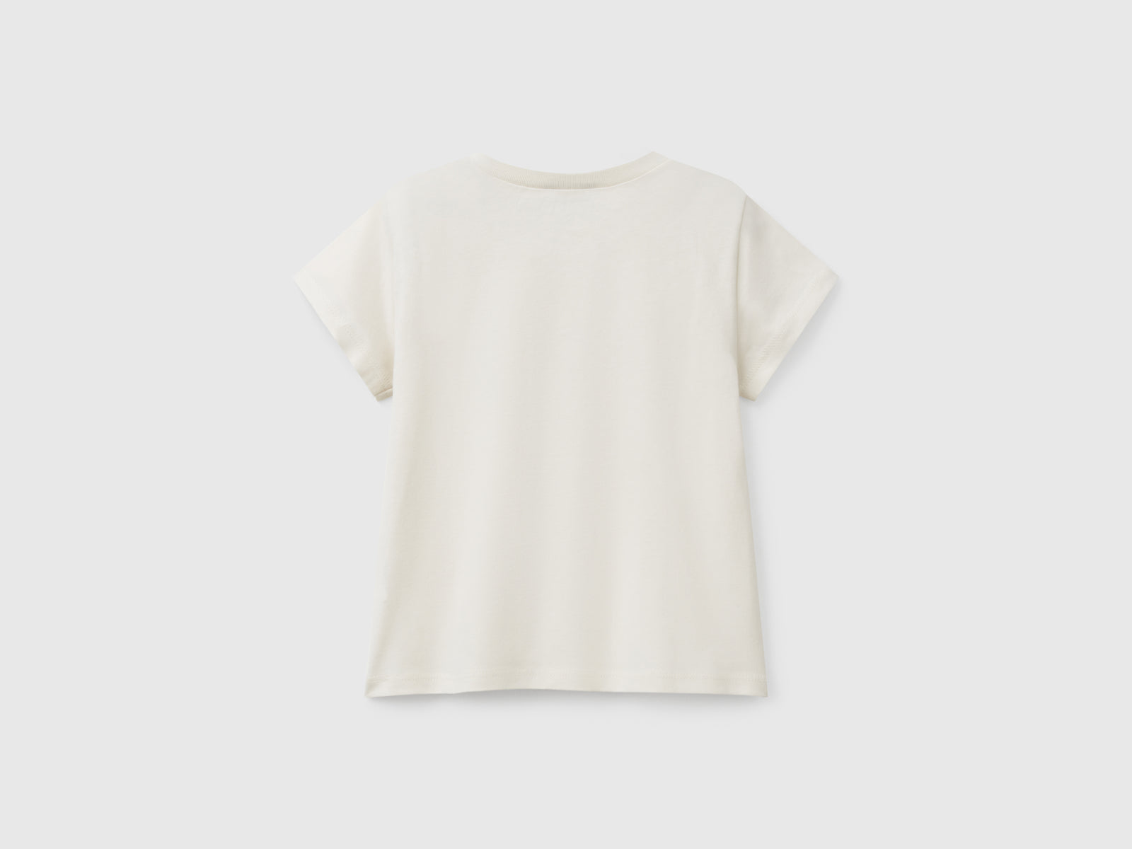 Maglietta con stampa glitter da bimba beige 2 | Benetton Outlet