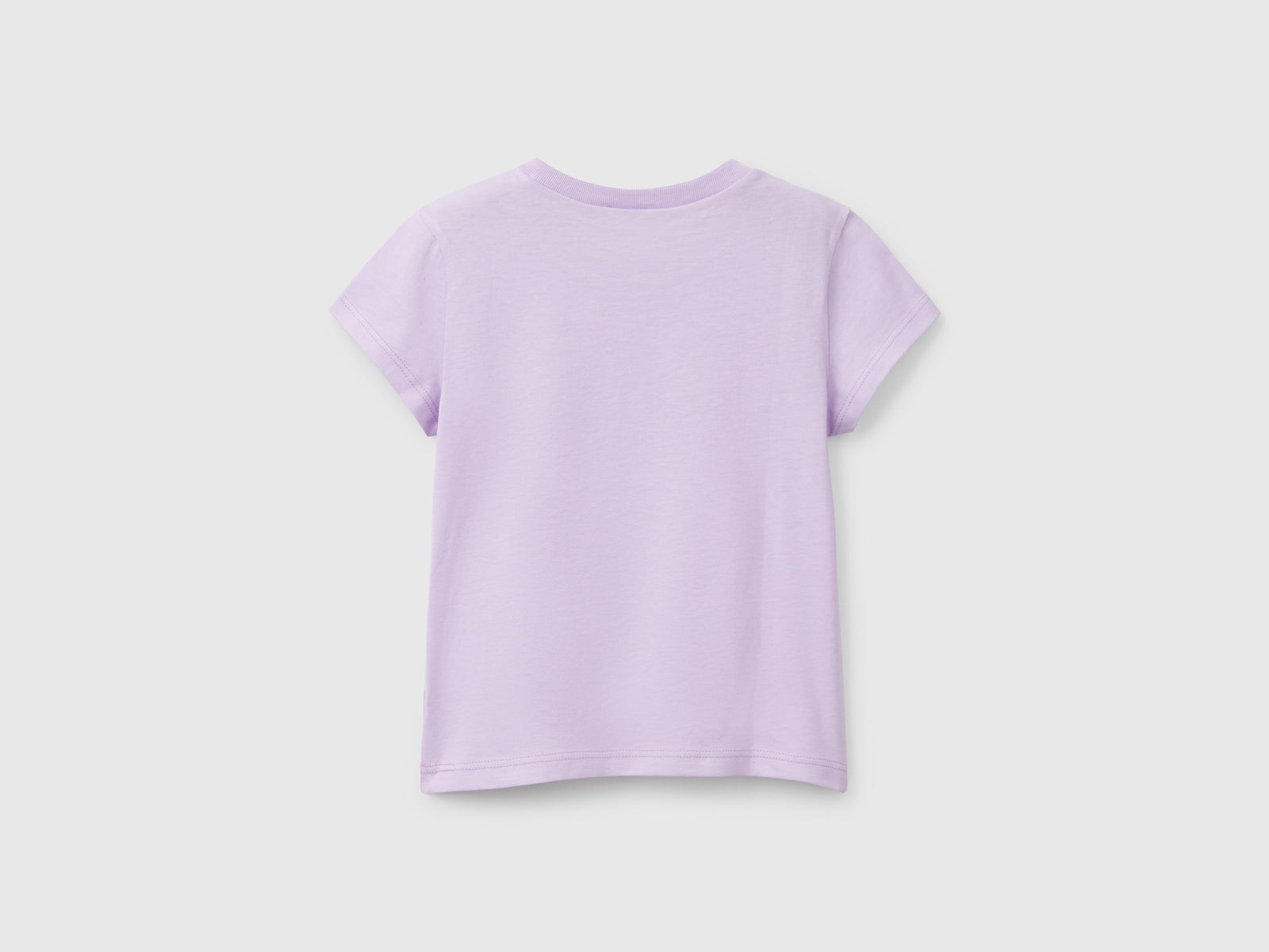 Maglietta con stampa glitter da bimba lilla 2 | Benetton Outlet