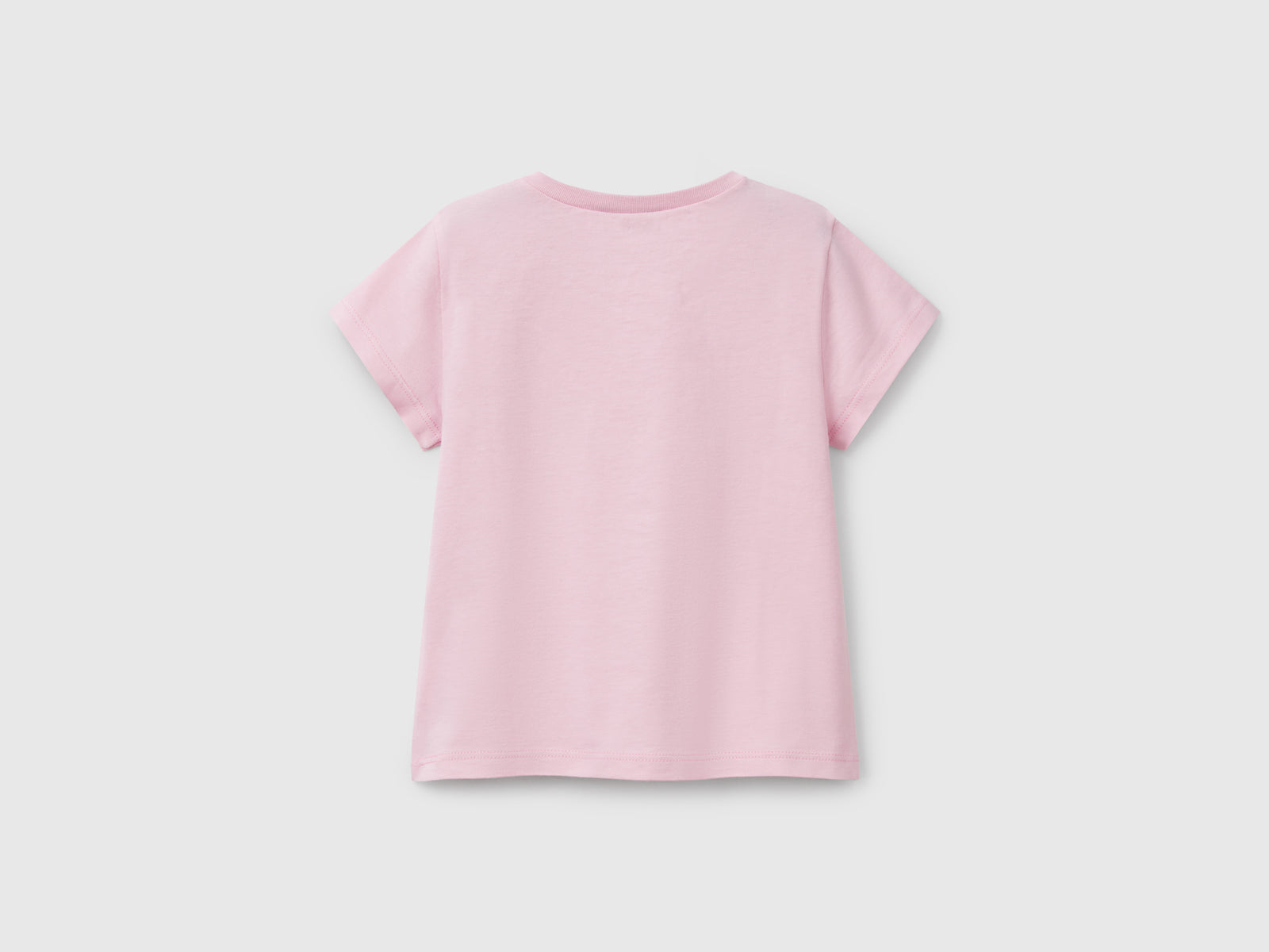 Maglietta con stampa glitter da bimba rosa 2 | Benetton Outlet