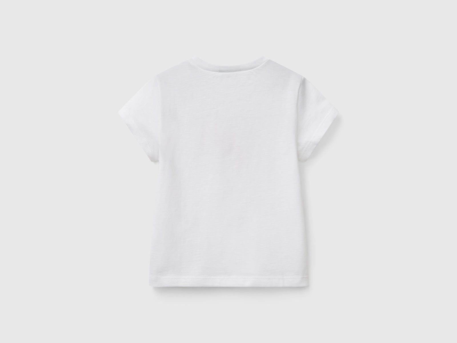 Maglietta con stampa glitter da bimba bianco 2 | Benetton Outlet