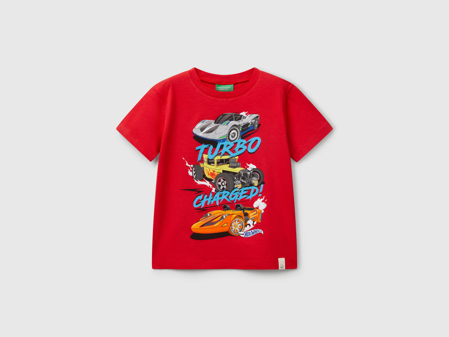 T-shirt Hot Wheels in cotone da bimbo rosso | Benetton Outlet