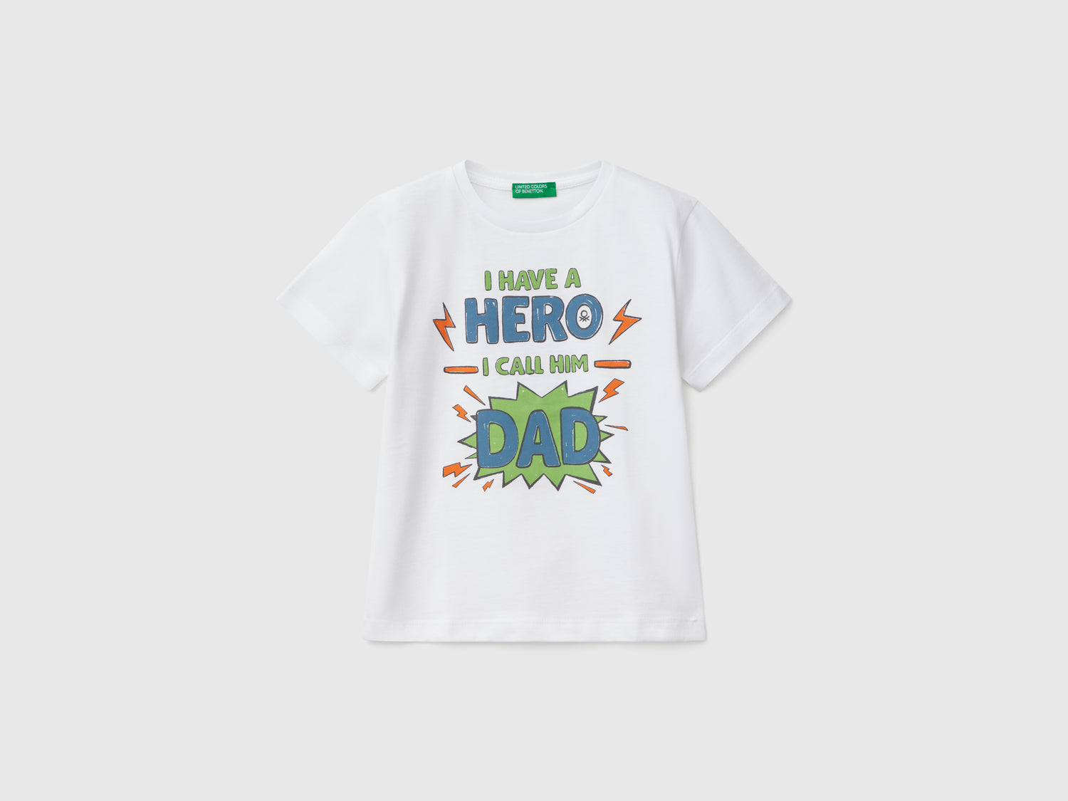 Maglietta in cotone con stampa da bimbo bianco | Benetton Outlet