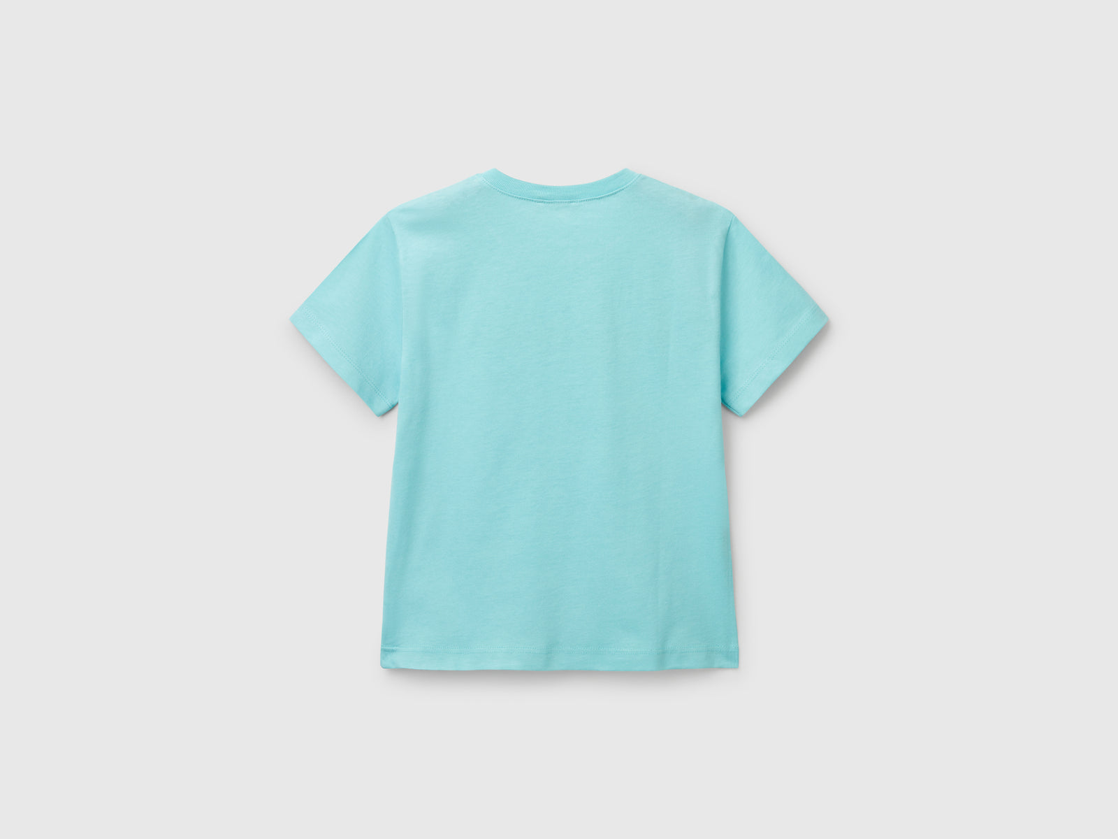 Maglietta in cotone con stampa da bimbo turchese 2 | Benetton Outlet