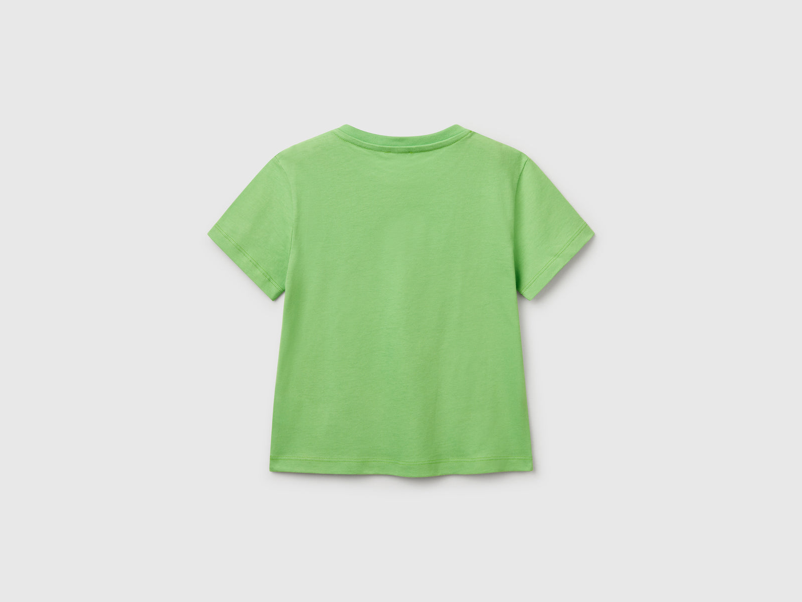Maglietta in cotone con stampa da bimbo verde 2 | Benetton Outlet