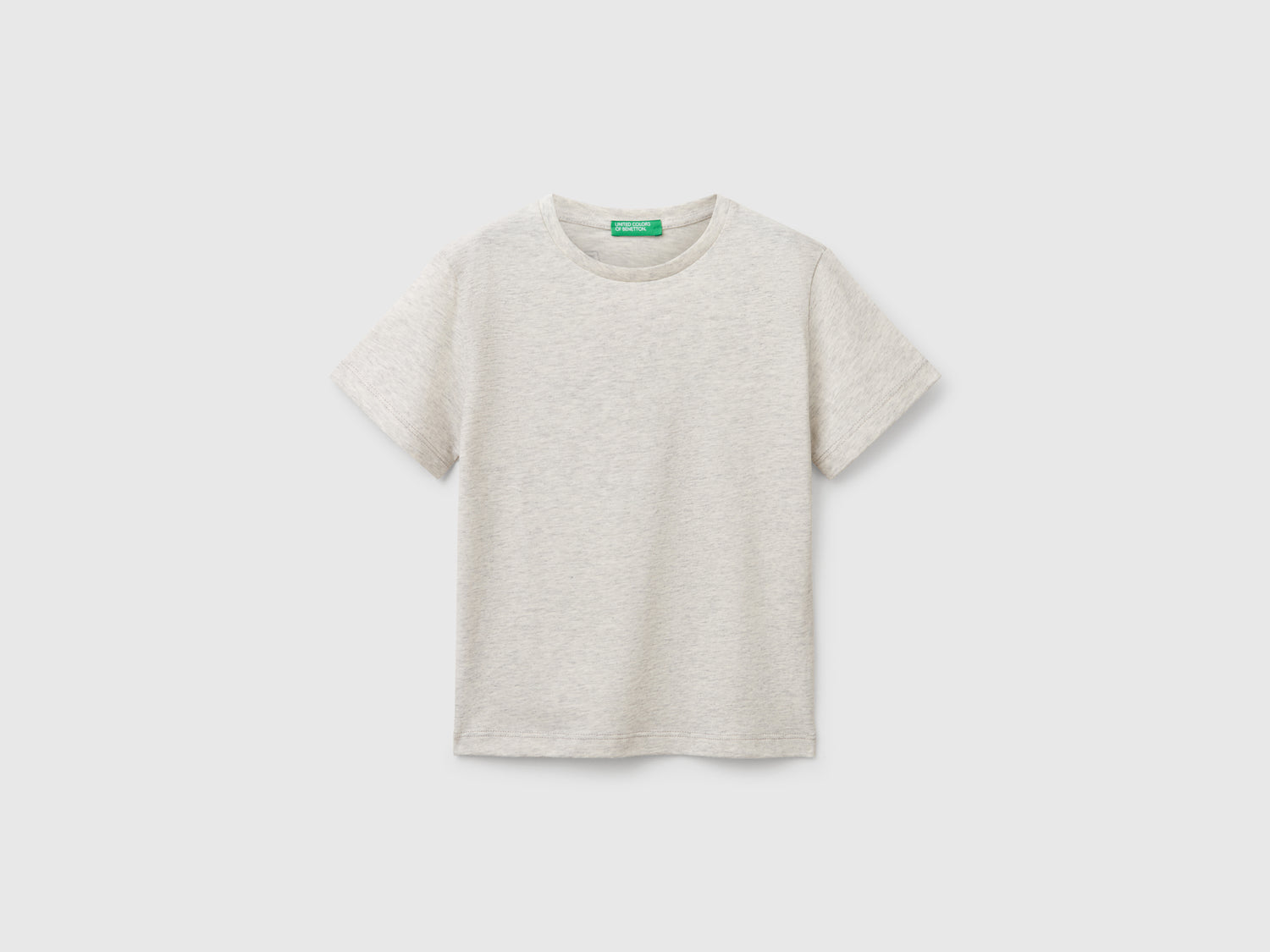 Maglietta in cotone con stampa da bimbo grigio chiaro | Benetton Outlet