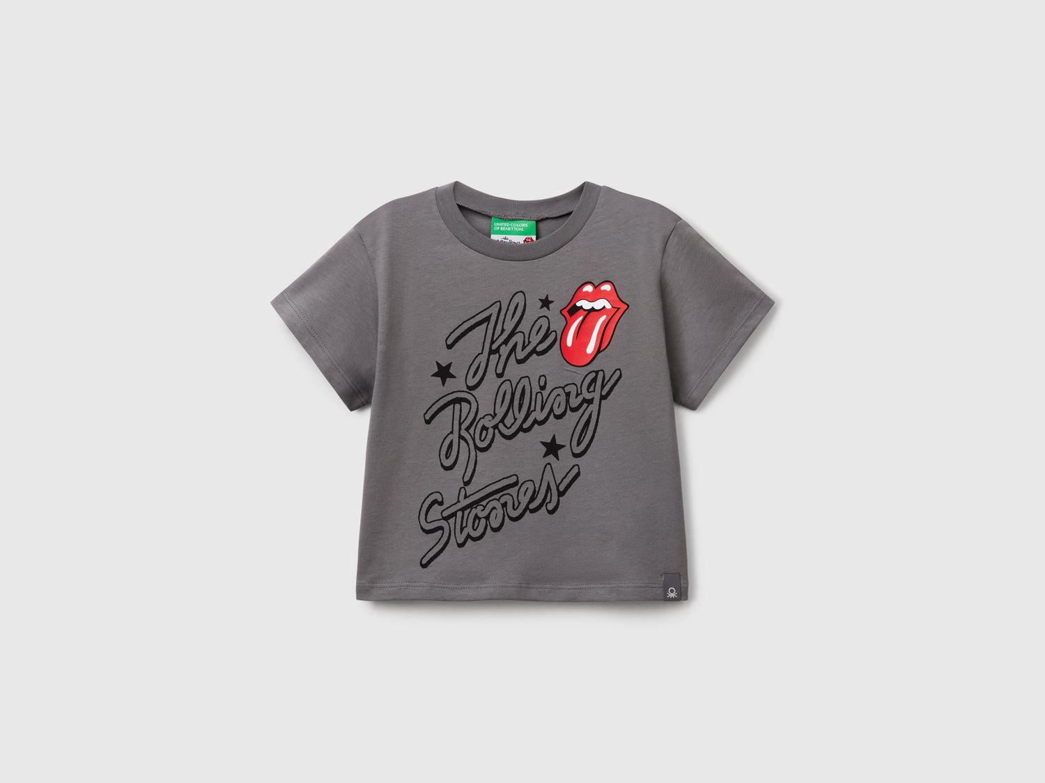 Maglietta con stampa "The Rolling Stones" da bimba grigio scuro | Benetton Outlet
