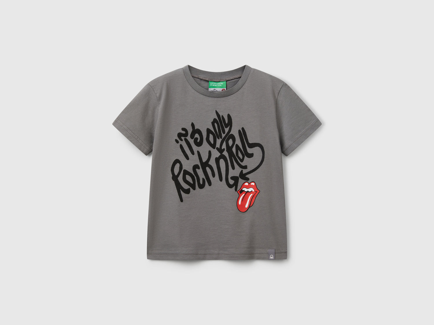 Maglietta con stampa  "The Rolling Stones" da bimbo grigio scuro | Benetton Outlet
