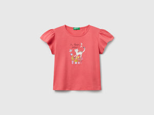 T-shirt con stampa e ricamo