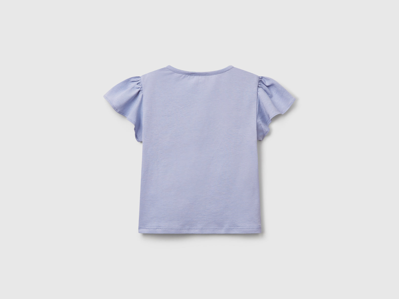 T-shirt con stampa e ricamo da bimba pervinca 2 | Benetton Outlet