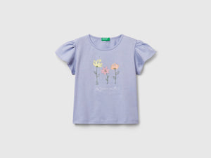 T-shirt con stampa e ricamo