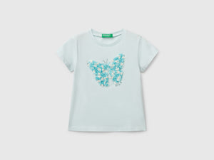 T-shirt con applicazione effetto petali