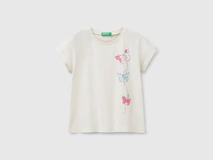 T-shirt in cotone con glitter