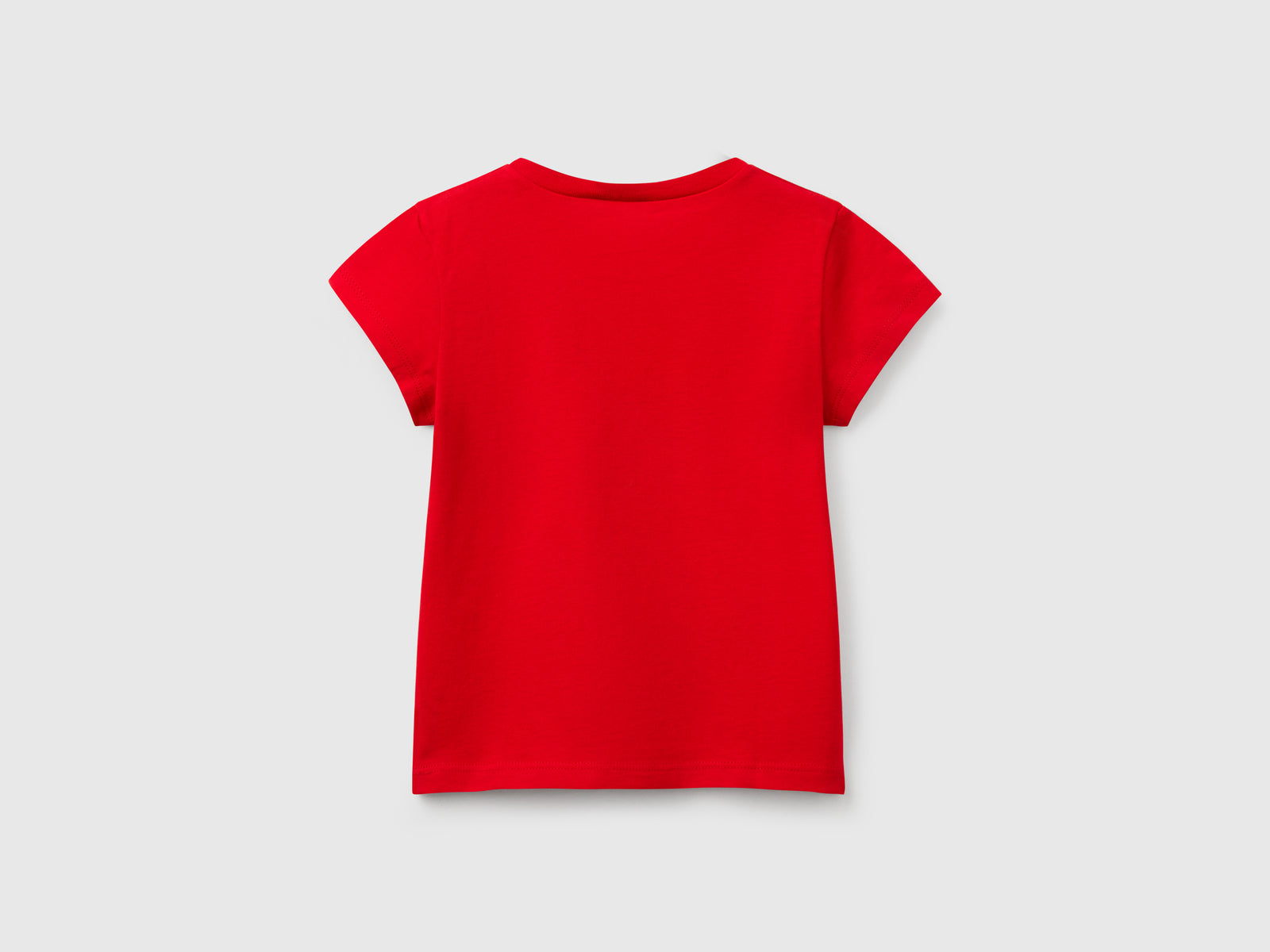 T-shirt in cotone con glitter da bimba rosso 2 | Benetton Outlet