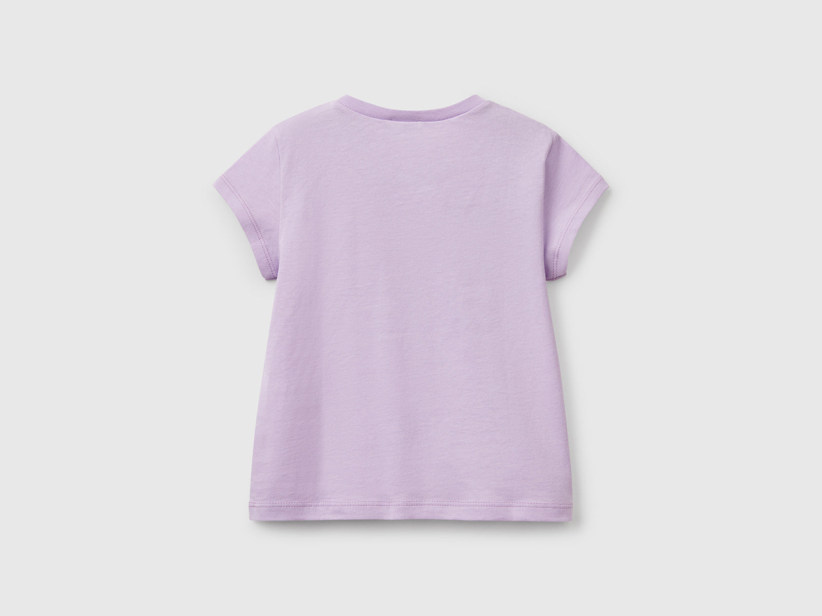 T-shirt in cotone con glitter da bimba lilla 2 | Benetton Outlet