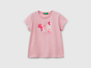 T-shirt in cotone con glitter