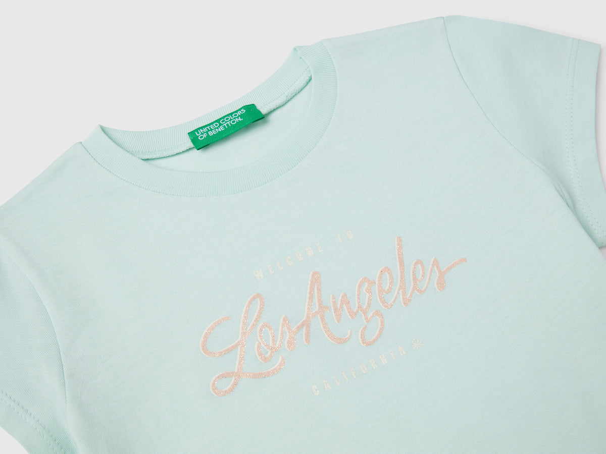 T-shirt in cotone con glitter
