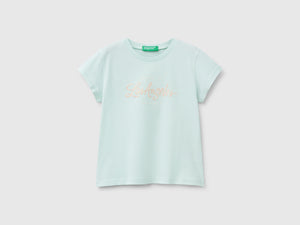 T-shirt in cotone con glitter