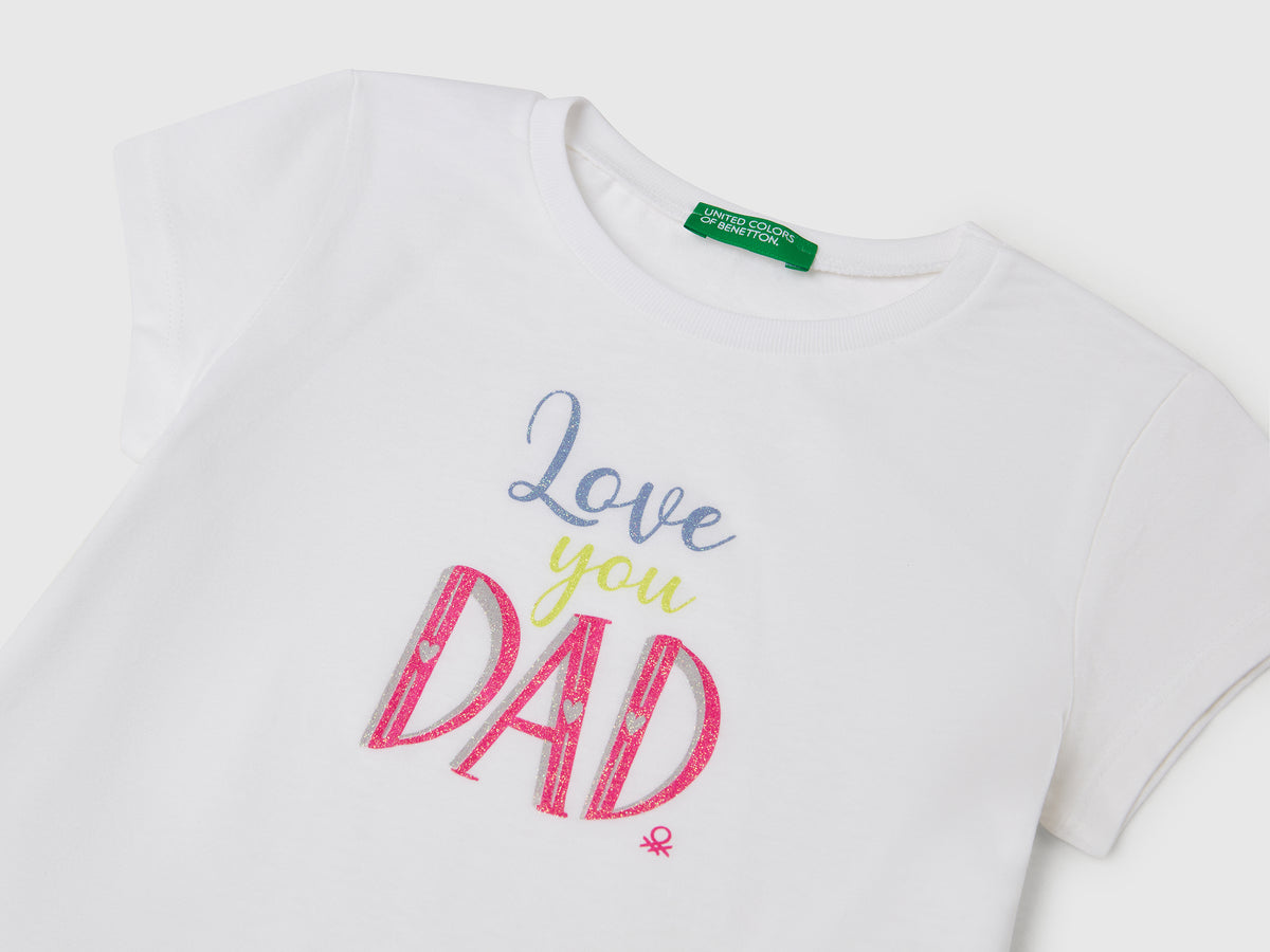 T-shirt in cotone con glitter