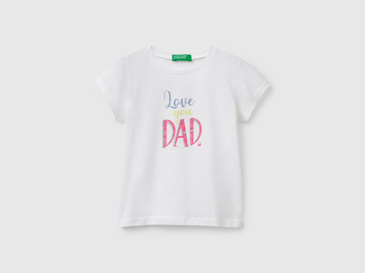 T-shirt in cotone con glitter