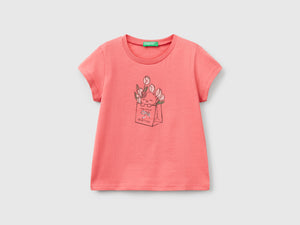 T-shirt in cotone con glitter