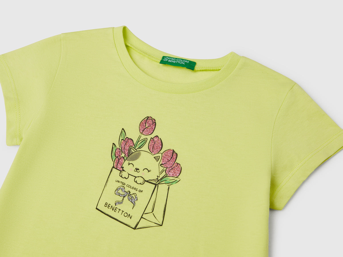 T-shirt in cotone con glitter