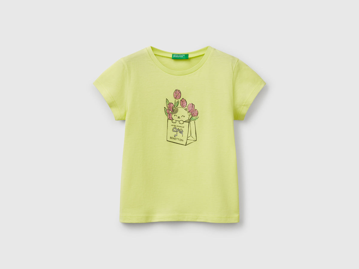 T-shirt in cotone con glitter