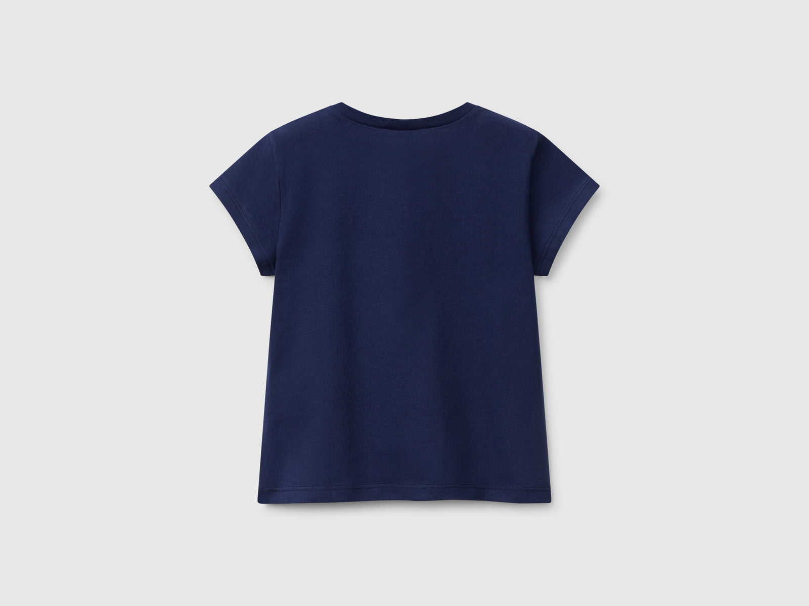 T-shirt in cotone con glitter da bimba blu scuro 2 | Benetton Outlet