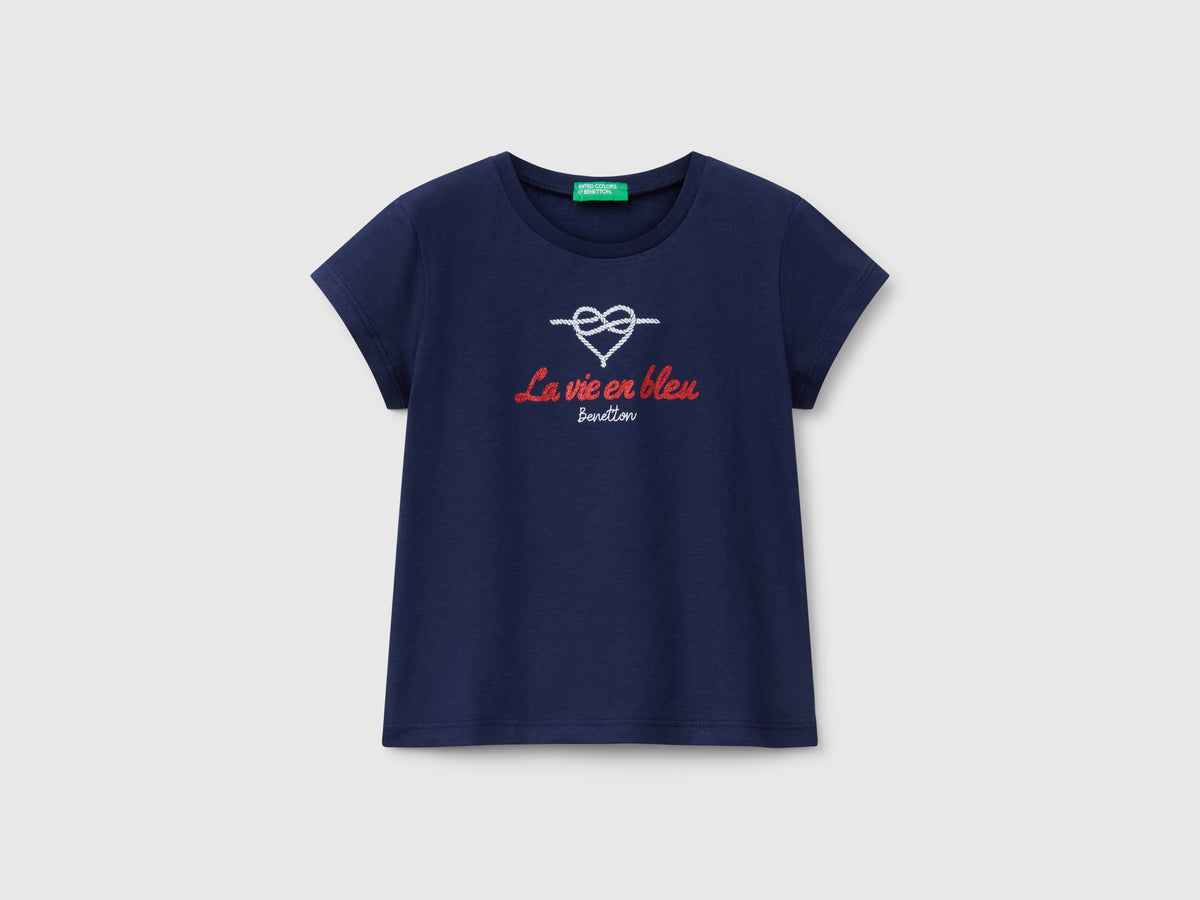 T-shirt in cotone con glitter