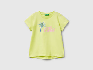 Maglietta con ricamo logo in cotone bio