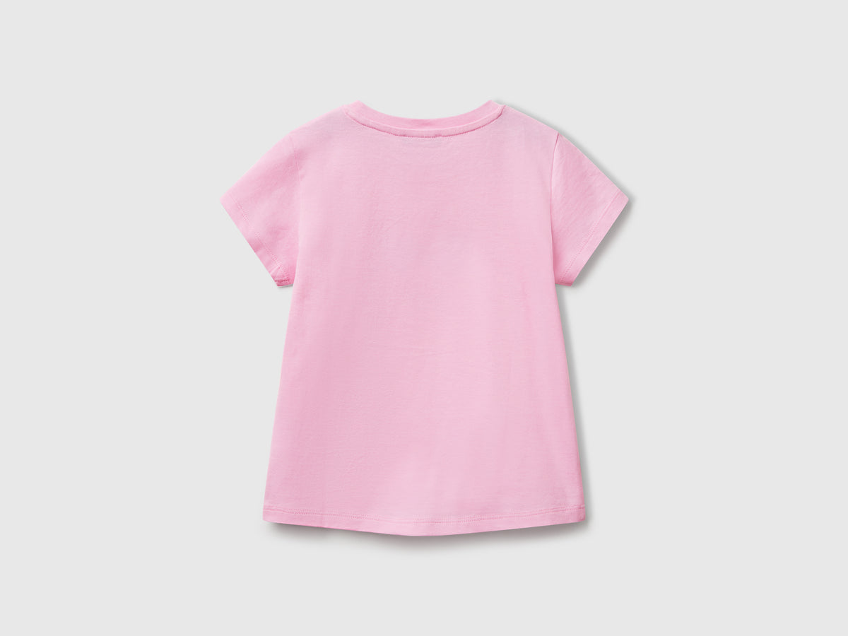 Maglietta con ricamo logo in cotone bio