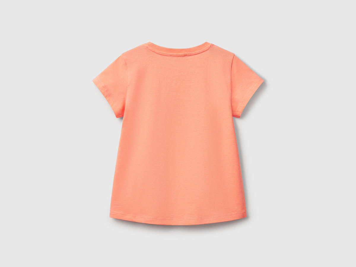 Maglietta con ricamo logo in cotone bio
