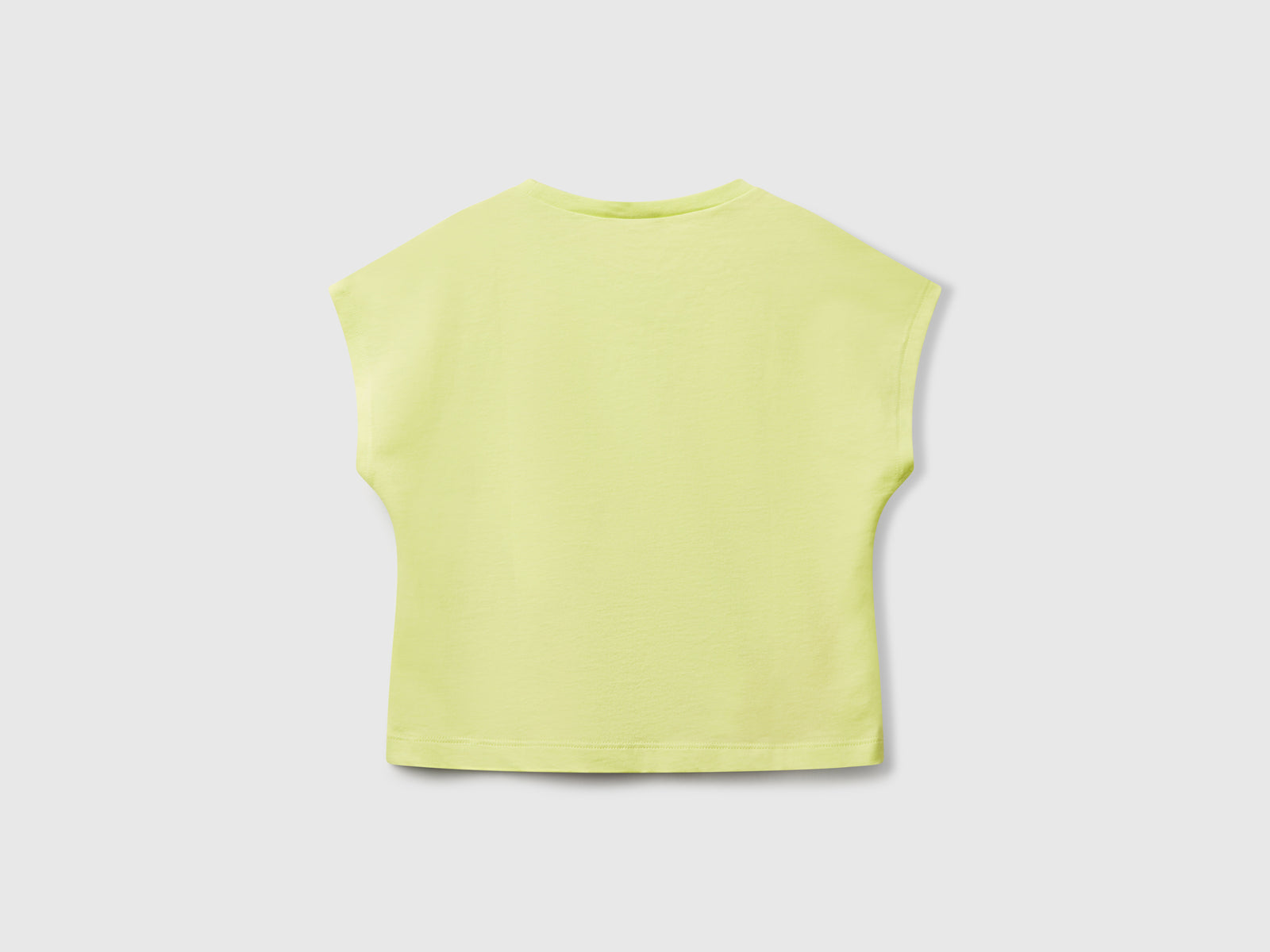 Maglietta con stampa e applicazioni crochet da bimba lime 2 | Benetton Outlet