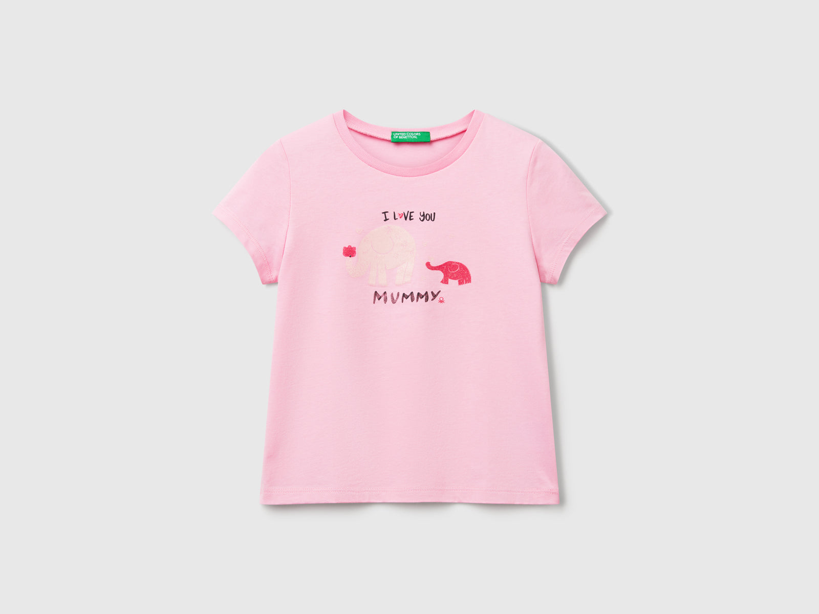 T-shirt regular fit con glitter da bimba rosa | Benetton Outlet