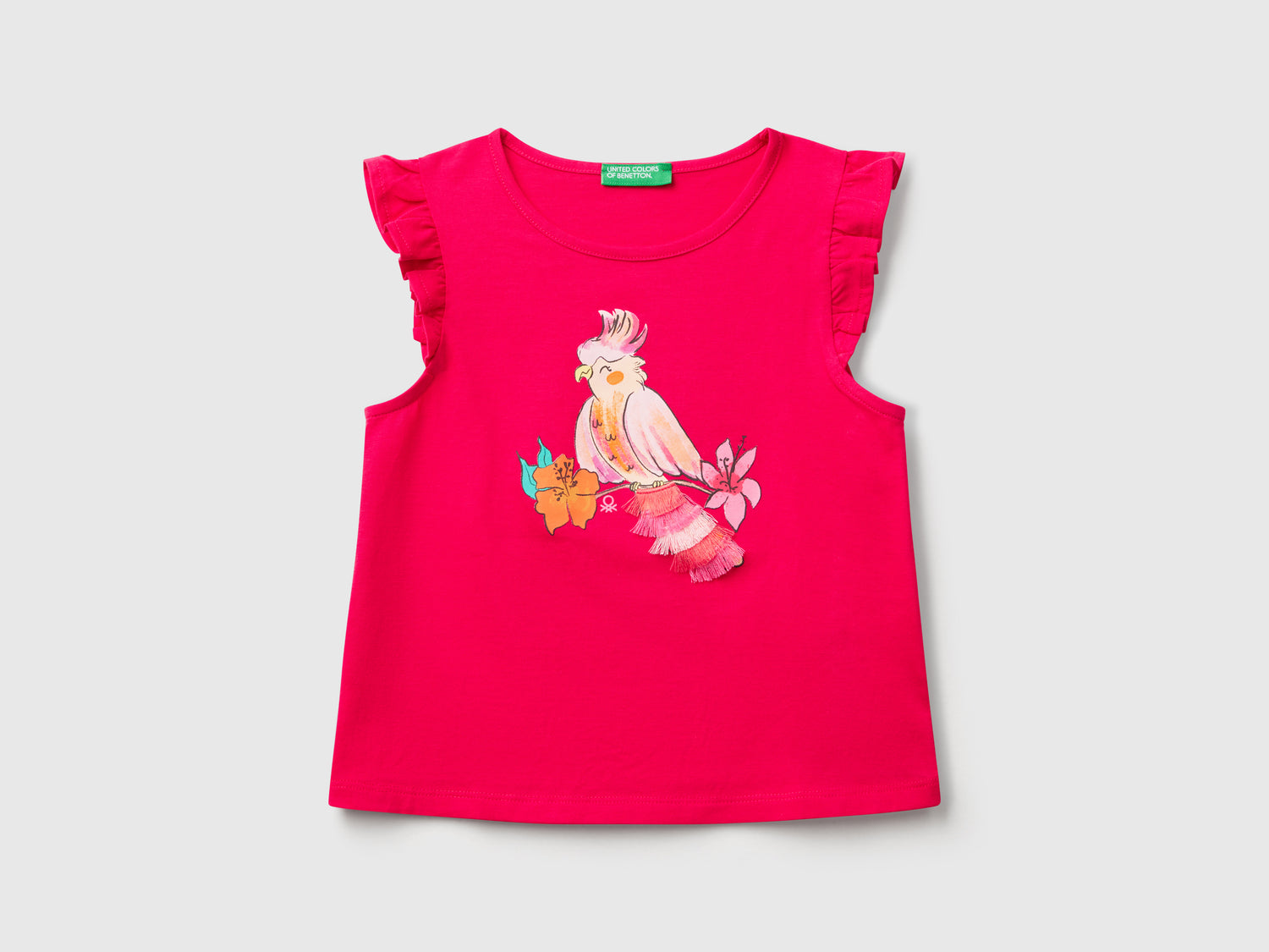 Canotta con stampa da bimba fucsia | Benetton Outlet