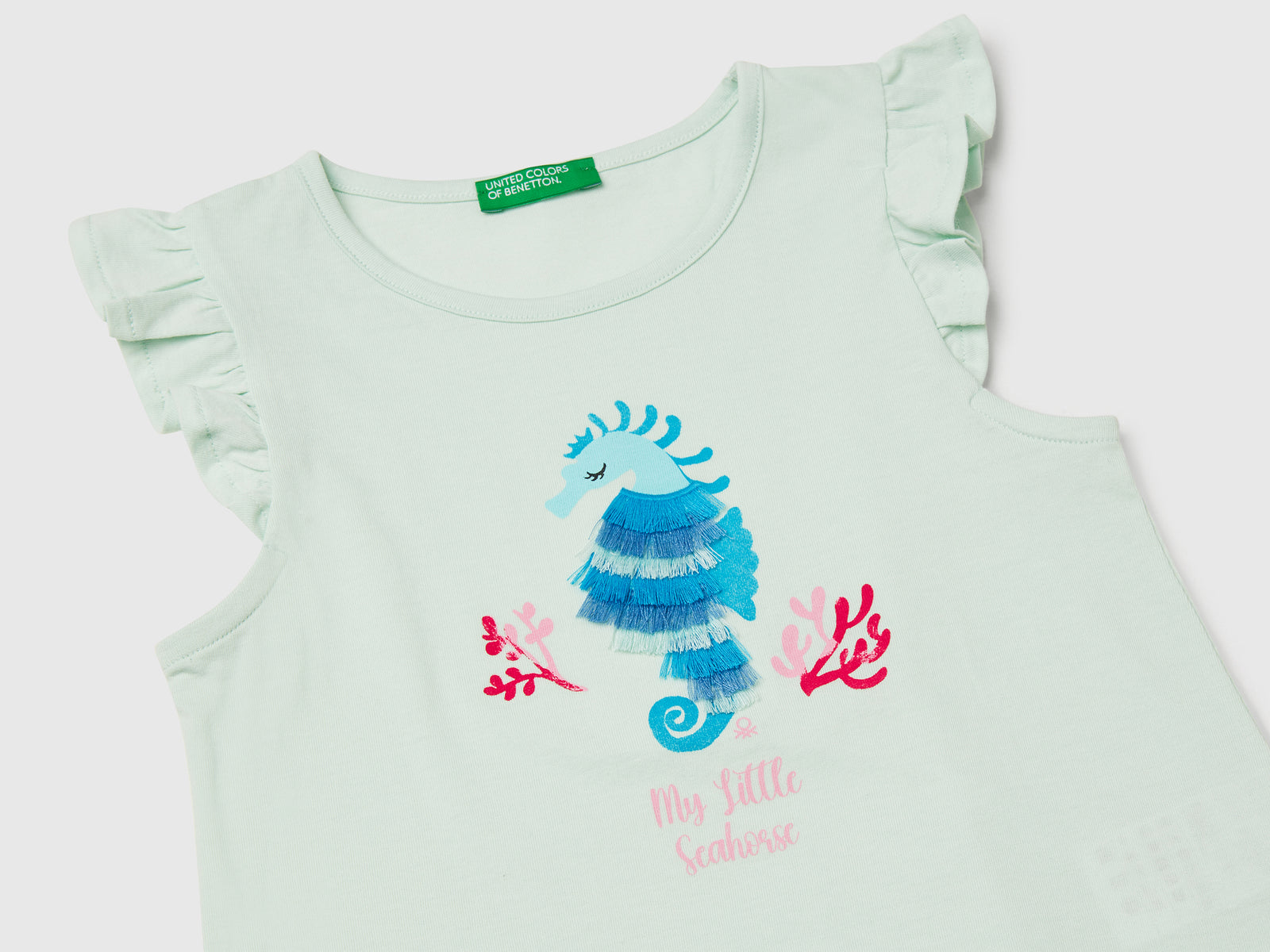 Canotta con stampa da bimba verde acqua 3 | Benetton Outlet