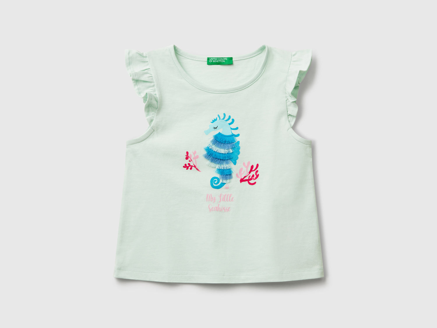 Canotta con stampa da bimba verde acqua | Benetton Outlet