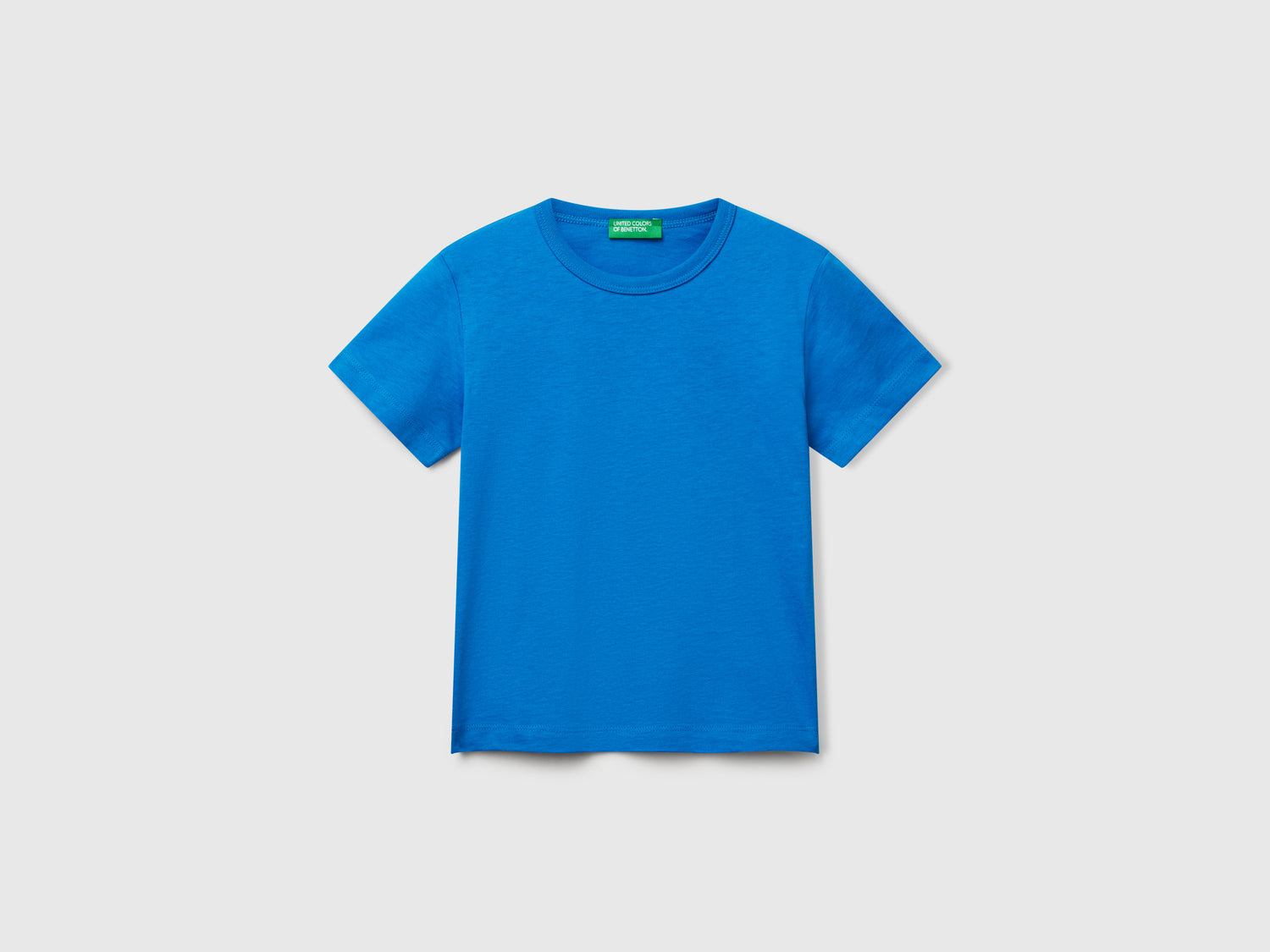 Maglietta in cotone bio con stampa da bimbo blu | Benetton Outlet