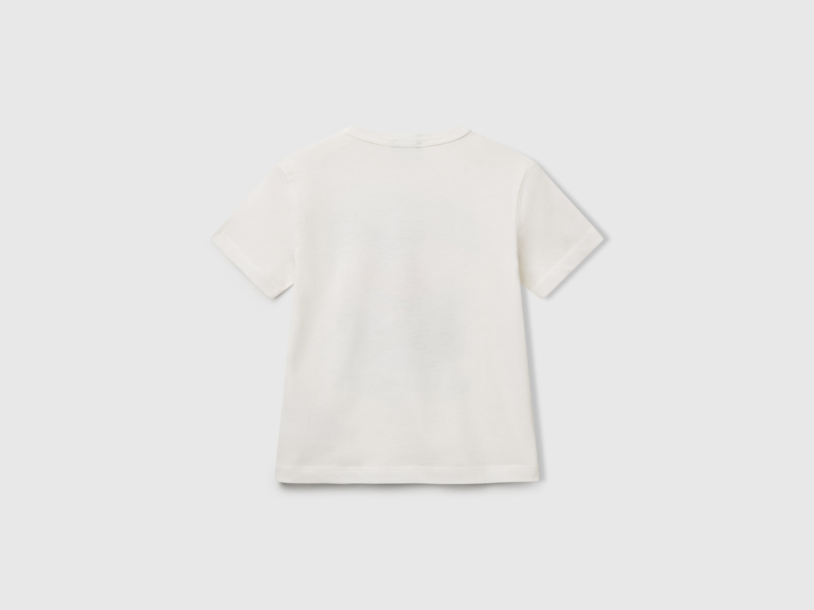 Maglietta in cotone bio con stampa da bimbo bianco 2 | Benetton Outlet