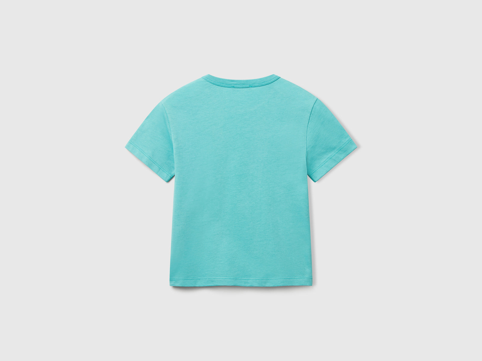 Maglietta in cotone bio con stampa da bimbo verde acqua 2 | Benetton Outlet
