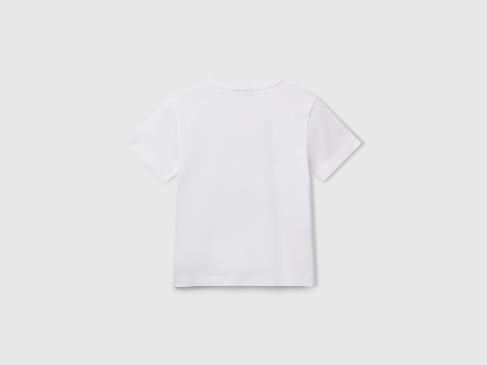 Maglietta in cotone bio con stampa da bimbo bianco 2 | Benetton Outlet