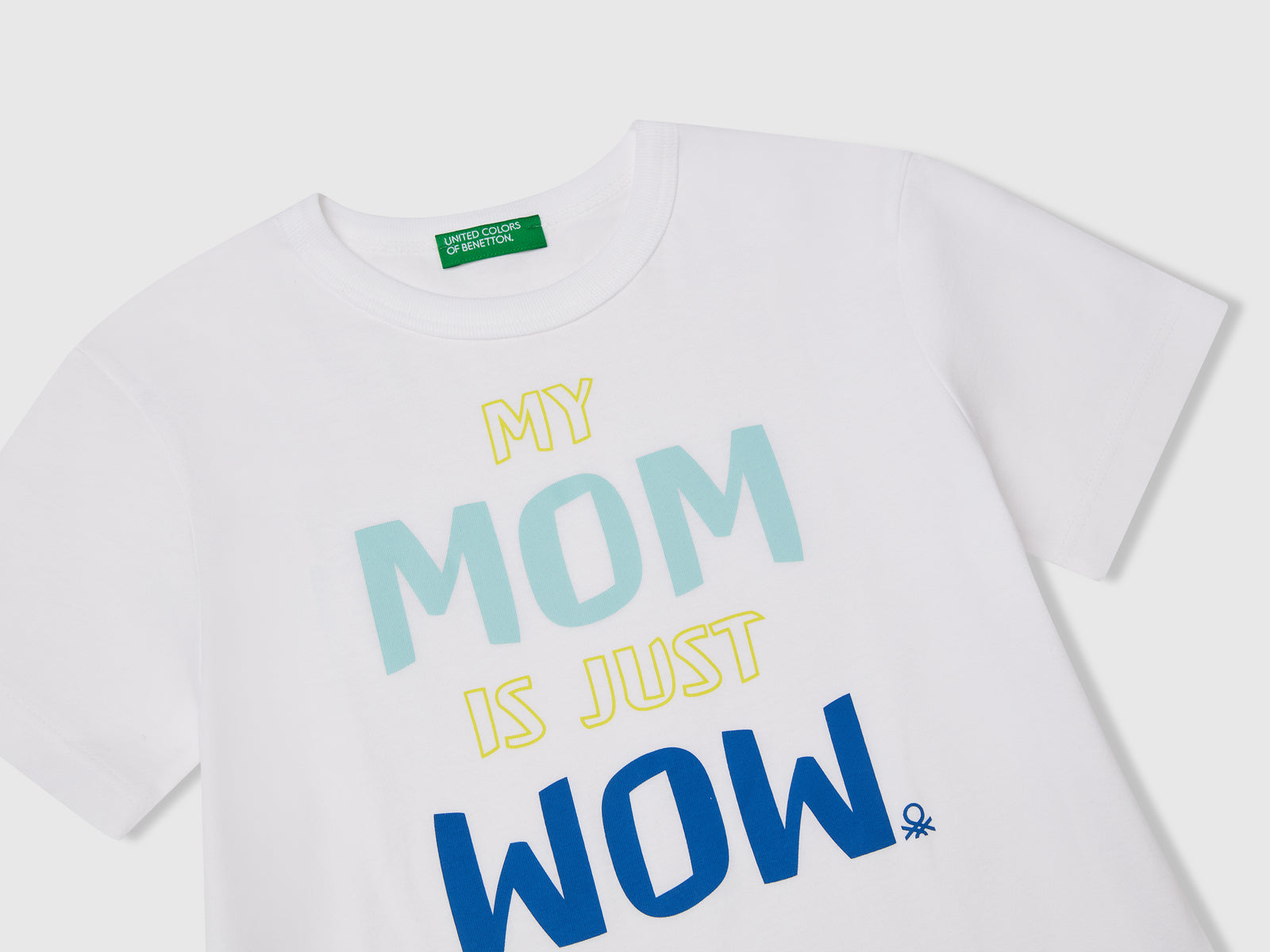 Maglietta in cotone bio con stampa da bimbo bianco 3 | Benetton Outlet
