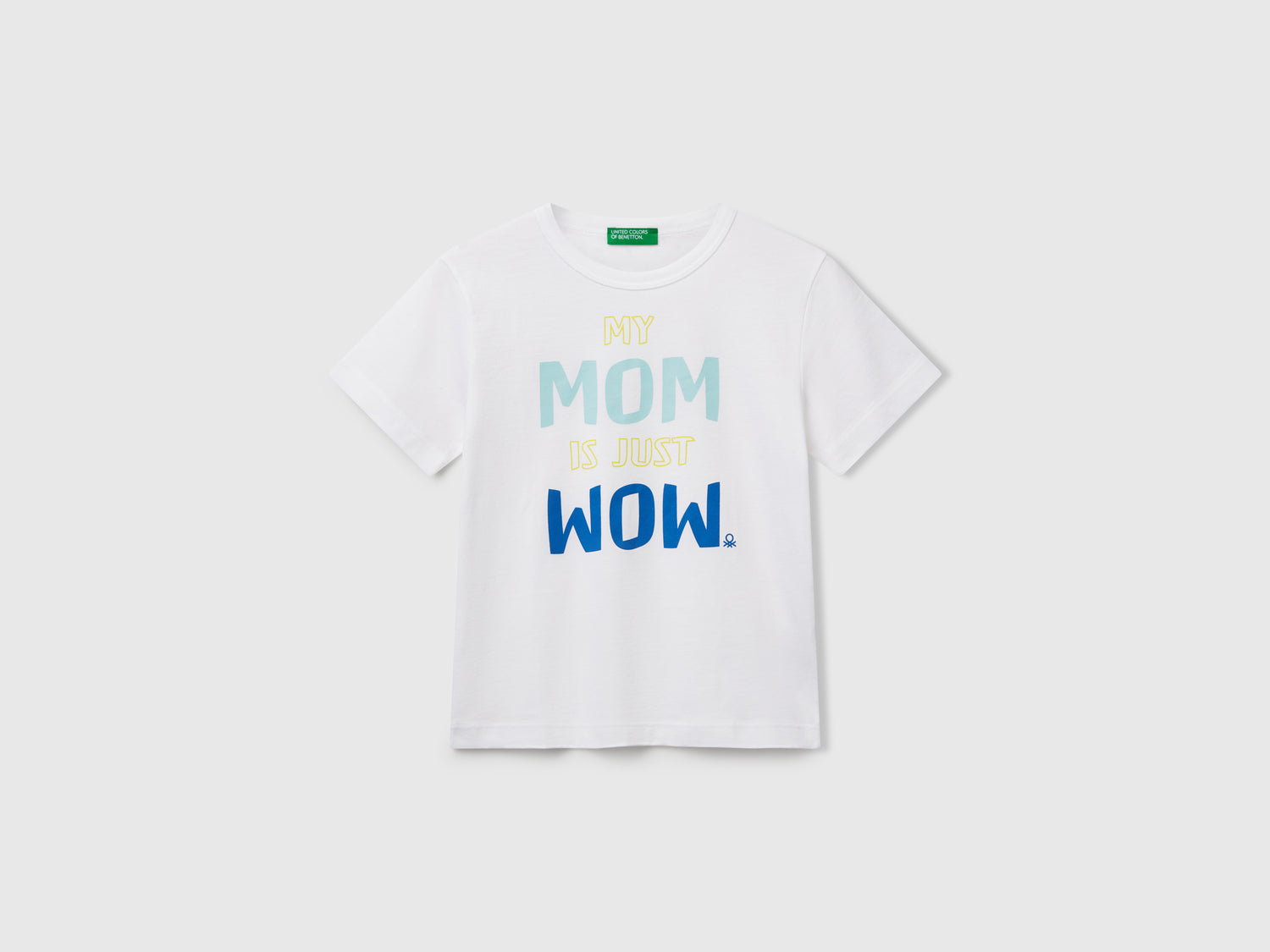 Maglietta in cotone bio con stampa da bimbo bianco | Benetton Outlet