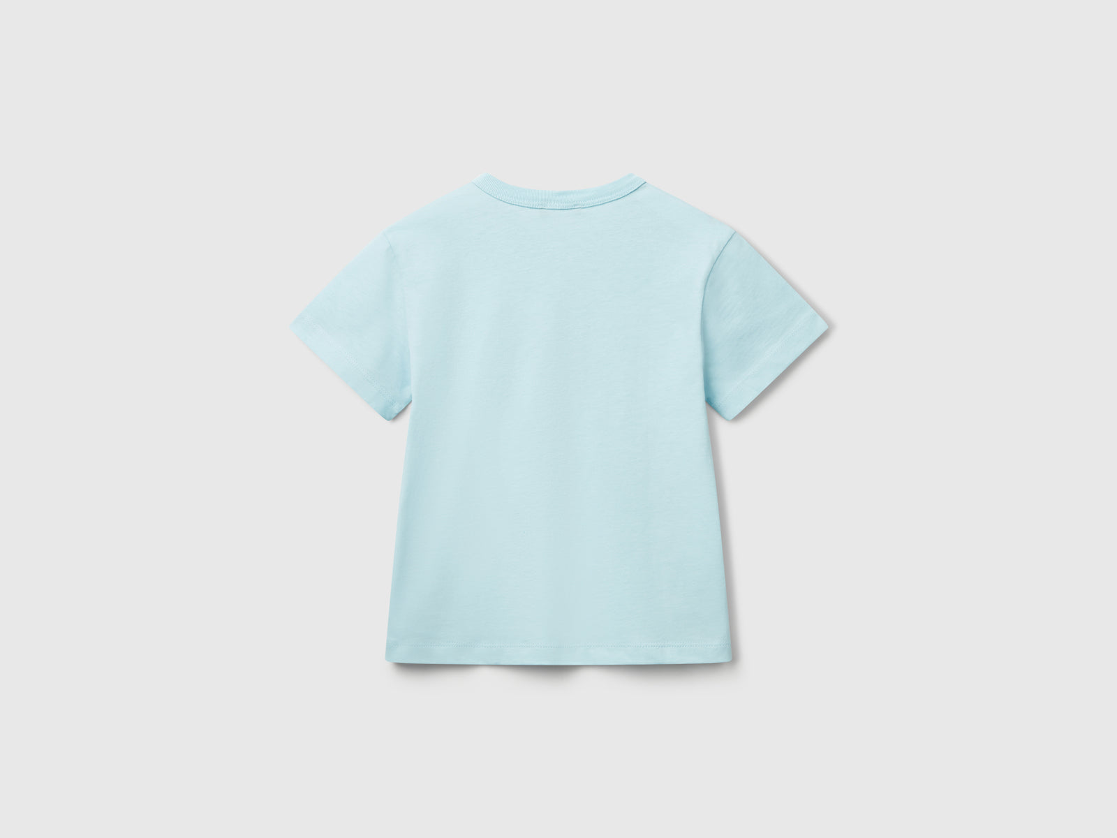 Maglietta in cotone bio con stampa da bimbo azzurro 2 | Benetton Outlet