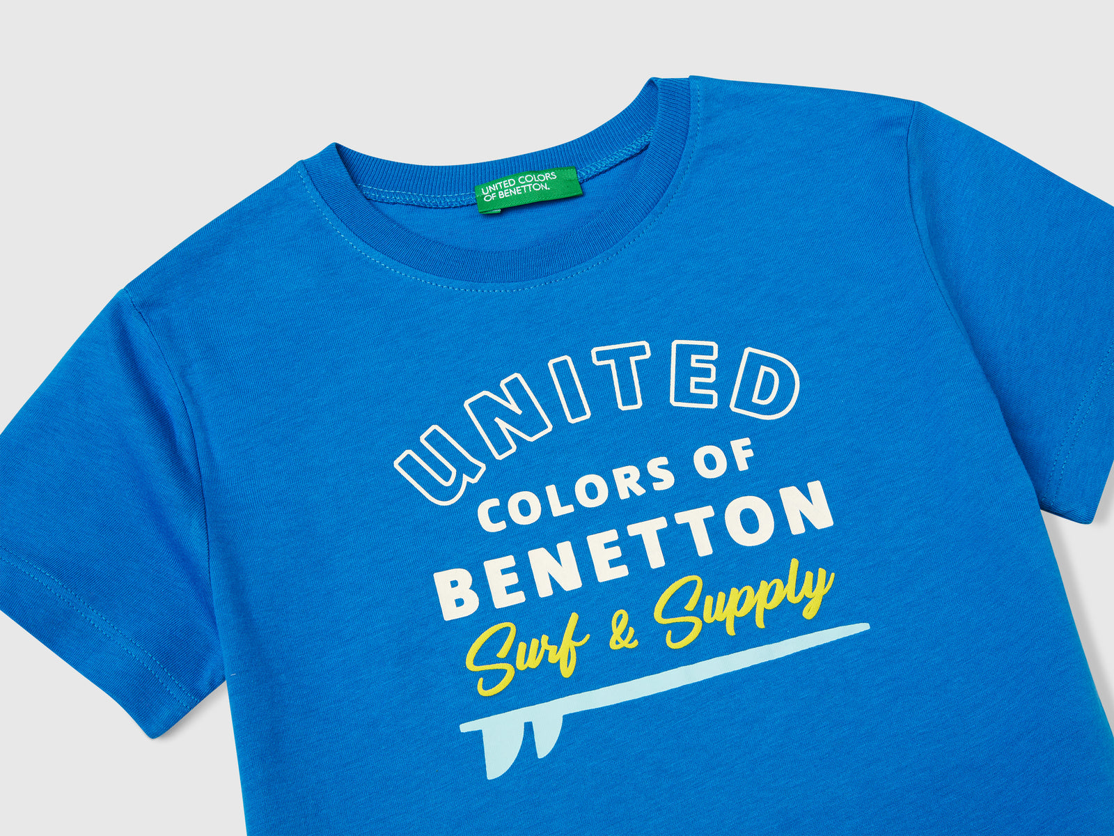 T-shirt con stampa e applicazione da bimbo blu 3 | Benetton Outlet